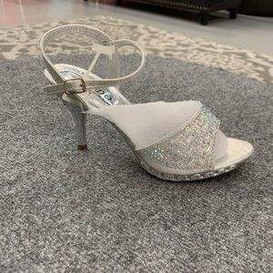 Silver AB Rhinestone Heels!